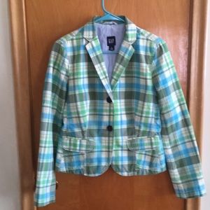 Gap plaid blazer.  Super cute! Size 4